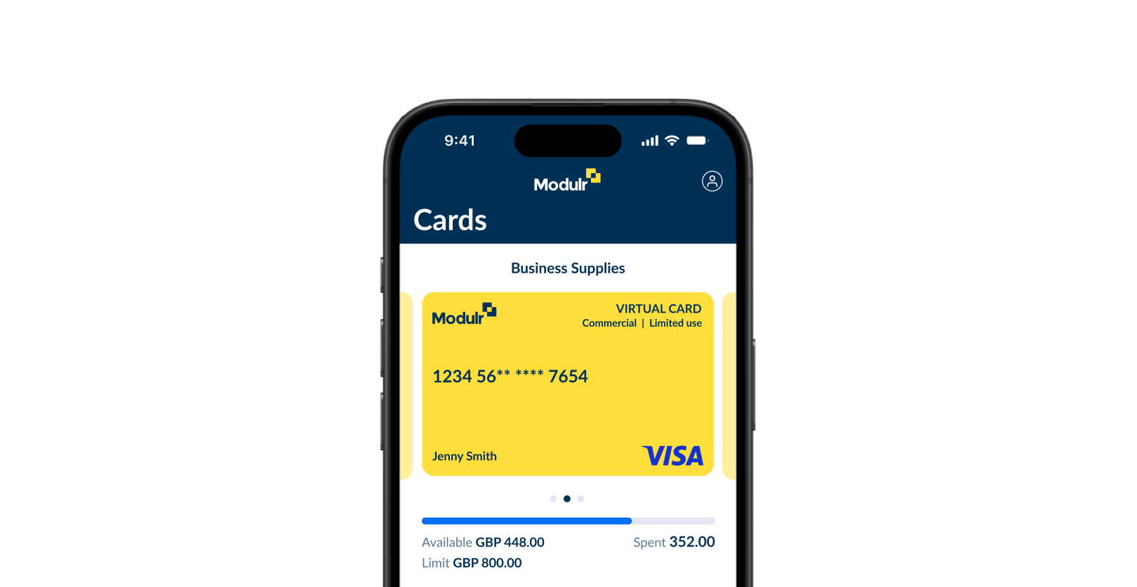 Company cards - mobile app