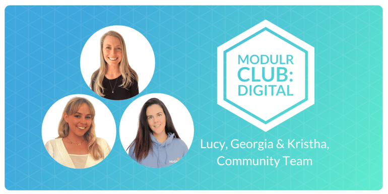 Lucy, Kristha and Georgia, Modulr's community team