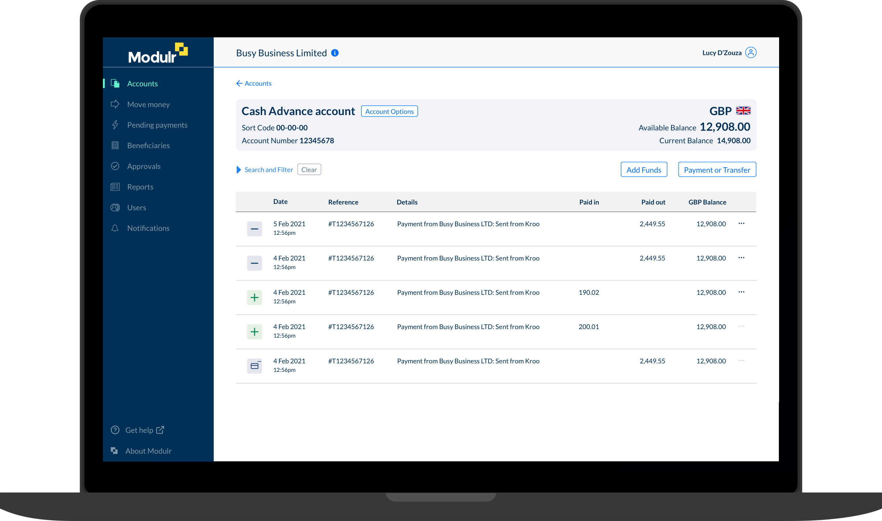 payroll payment solution modulr portal