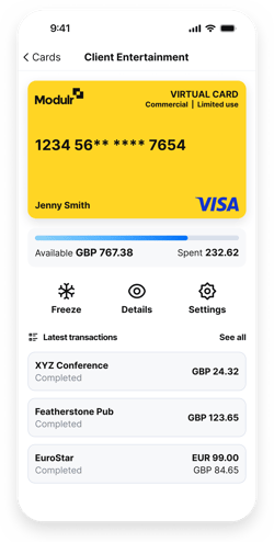 spend management in mobile app